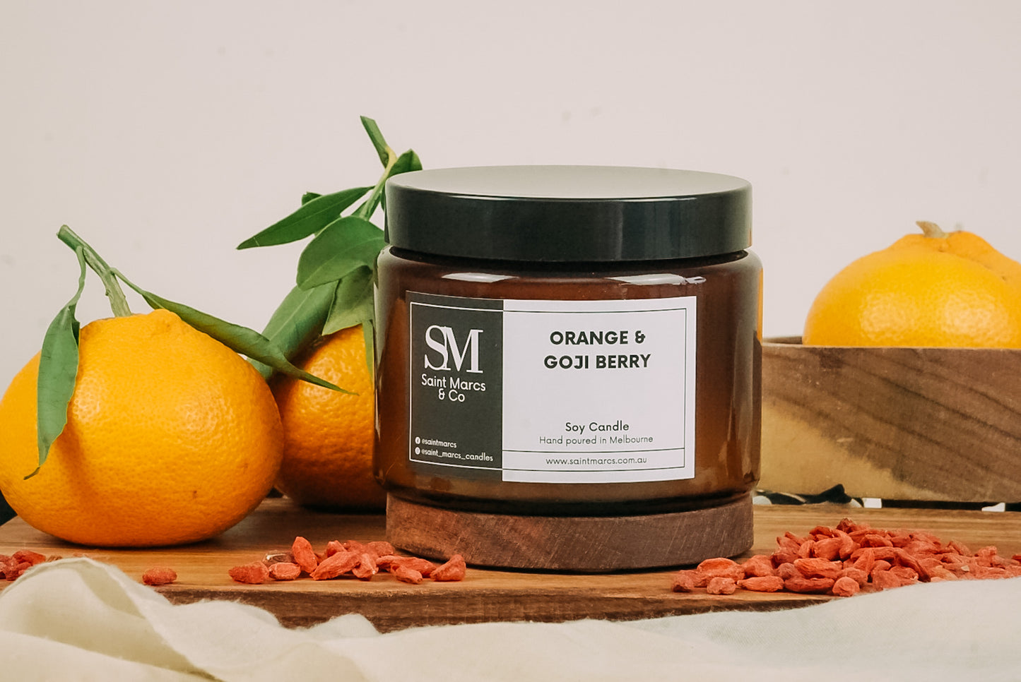 Large Orange & Goji Berry Soy Candle 750g