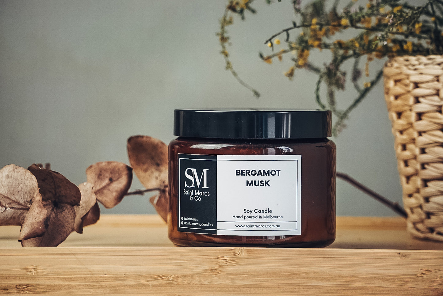 Large Bergamot Musk Soy Candle 750g