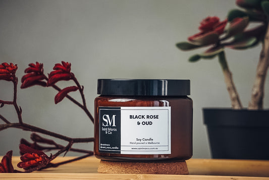 Large Black Rose & Oud Soy Candle 750g