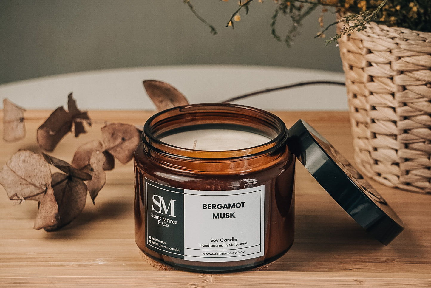 Large Bergamot Musk Soy Candle 750g